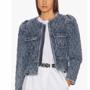 Isabel Marant Blue Quilted Zip-Front Jacket